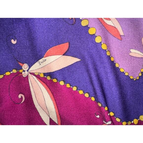 EMILIO PUCCI CUSTOM UNFINISHED VINTAGE SILK PRINT DRESS - Picture 9 of 16